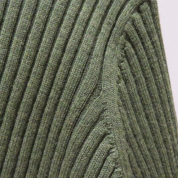 EILEEN FISHER 100% Merino Wool Ribbed Knit Open Front Cardigan in Forest Green - Picture 14 of 16